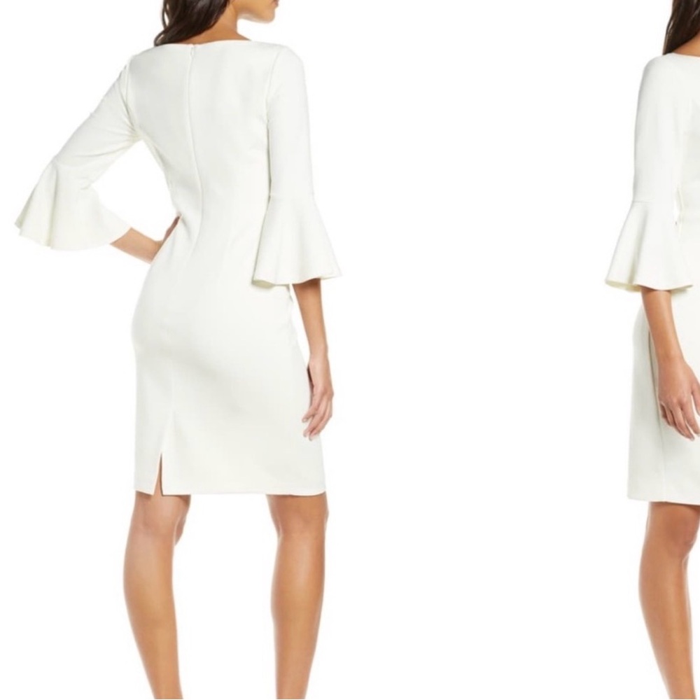 Harper Rose Bell Sleeve Bateau Neck Sheath Dress-Ivory